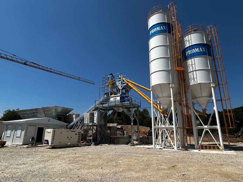100m³/h Compact Concrete Batching Plant